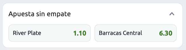 Apuesta Sin Empate en Winng Betano